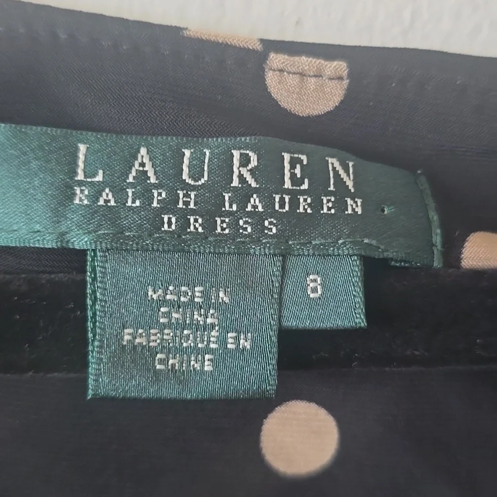 New Ralph Lauren LRL Polka Dot Faux Wrap Dress Womens Cocktail Size 8 - Picture 3 of 5